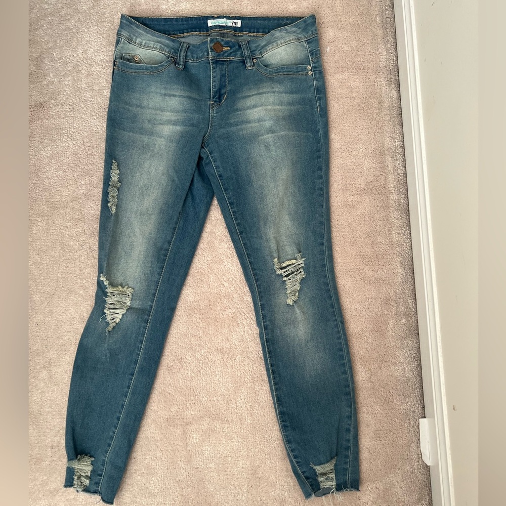 Blue ripped jeans